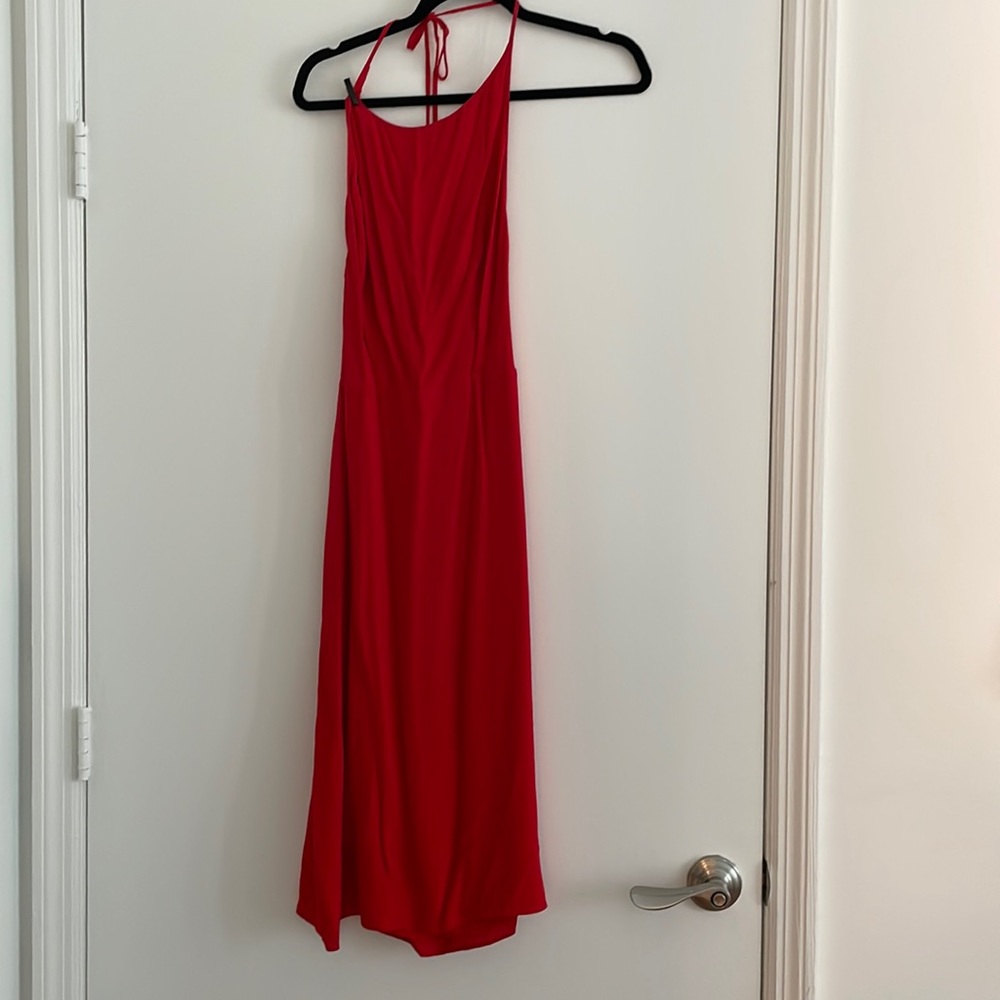 Wilfred red halter midi dress w/ low back SZ 0